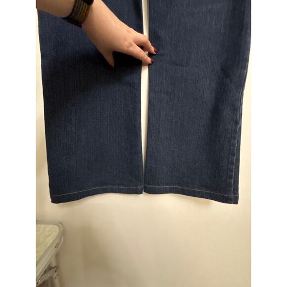 Apple Bottoms Jeans Womens 13/14 Dark Wash Blue Bootcut Distressed Low Rise Y2K - Picture 9 of 15